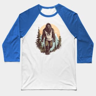 Dope Sasquatch in Nature Baseball T-Shirt